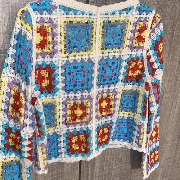 Knit cardigan multicolor long sleeve, classic,‎ loose fit, - Picture 9 of 13